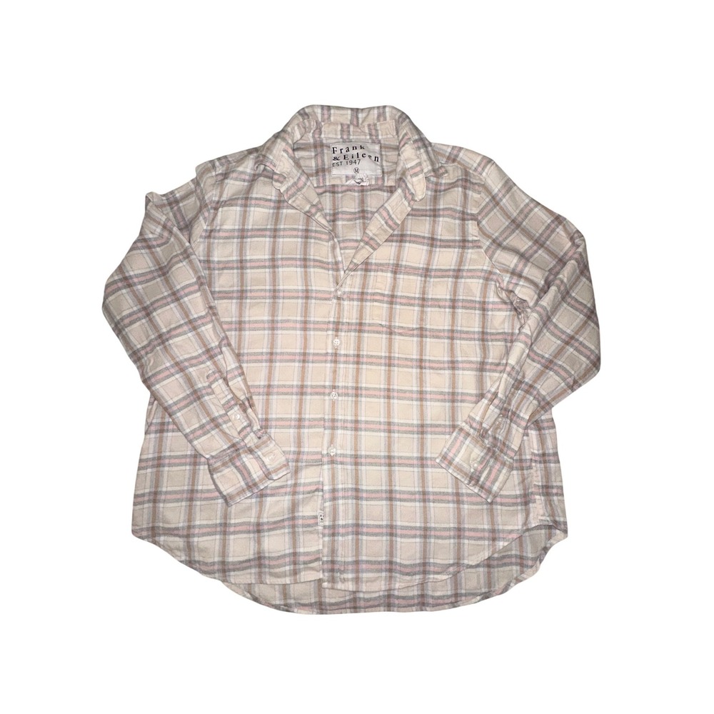 Frank & Eileen "Eileen" Flannel Button Up Shirt Medium Gray White Check Plaid